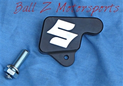 Black Hayabusa Kickstand Switch/Bolt Cover w/ Silver"S" Logo Engraved