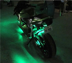 14 Piece 278 LED Complete Motorcycle Green Lighting Kit With Remote