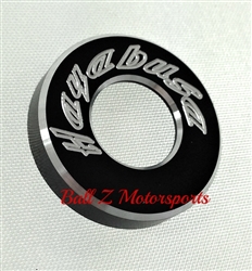 Hayabusa Black/Silver Engraved & Ring Cut Tail Lock Cover