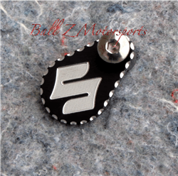 Black Front Sprocket Speed Sensor Switch Cover Silver Engraved "S" w/Ball Cut Edges