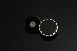Black/Silver Ball Cut Exhaust Rear Peg Plug