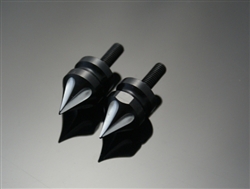 2- Black Anodized Silver Grooved Windscreen Spike Bolts
