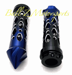 Black/Blue Anodized Contrast Diamond Cut Grips with Twist Bar Ends Universal Fitment