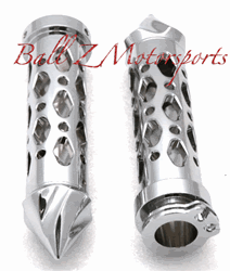 Chrome Diamond Cut Grips with Twist Bar Ends Universal Fitment